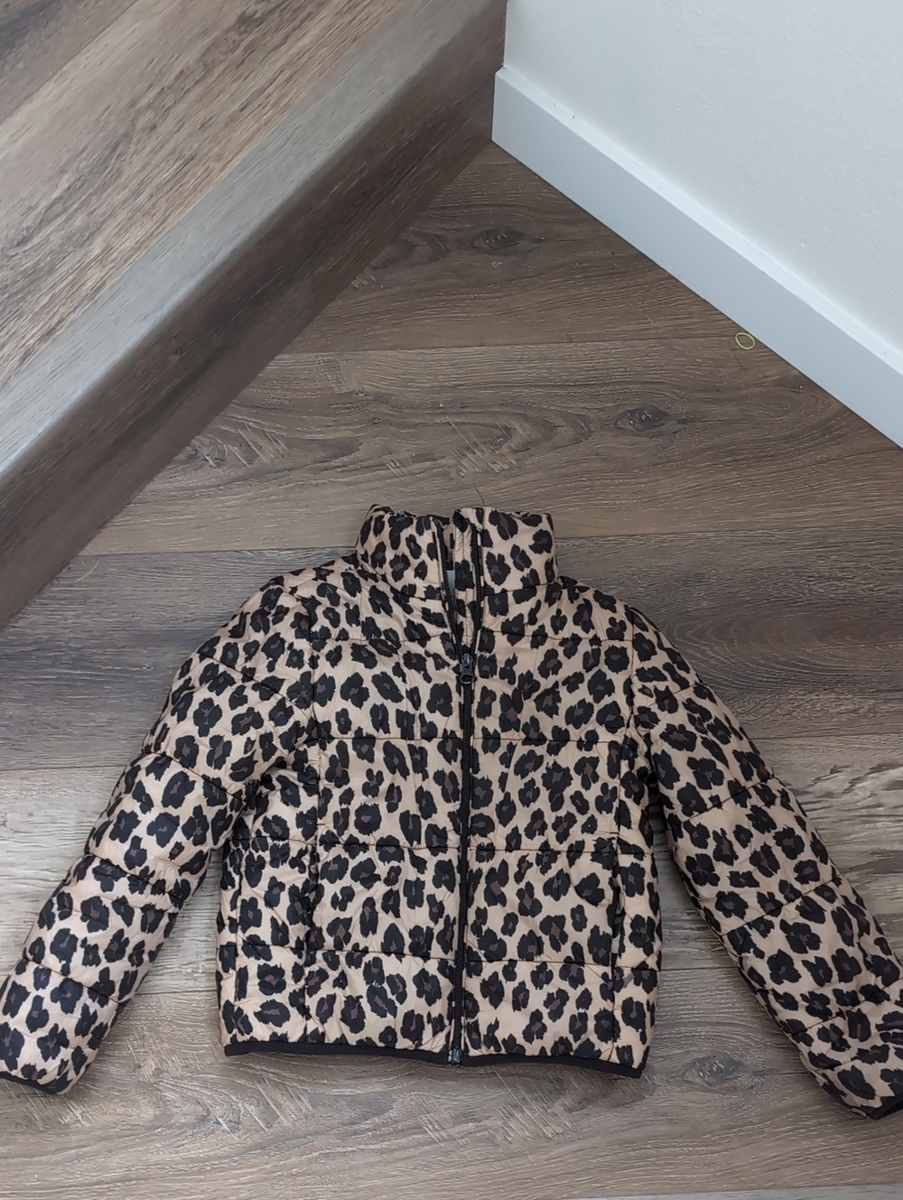 Joe Fresh Leopard Print Puffer Jacket - Beige & Black, Jillian Harris Collab